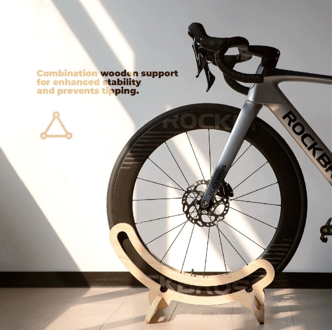 ROCKBROS Minimalist Wooden Bike Stand Review — Clean Storage for Road Bikes