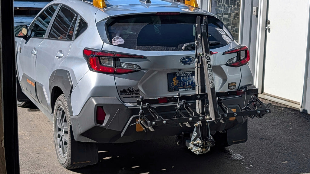 Lolo Racks 4 Bike Rack Optimized for EVs with Foot Activated Tilt and Folding Mast