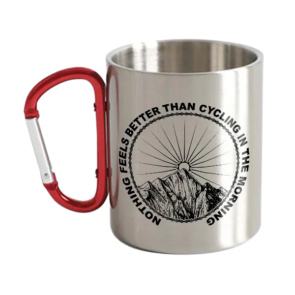 Cycling In The Morning Carabiner Mug