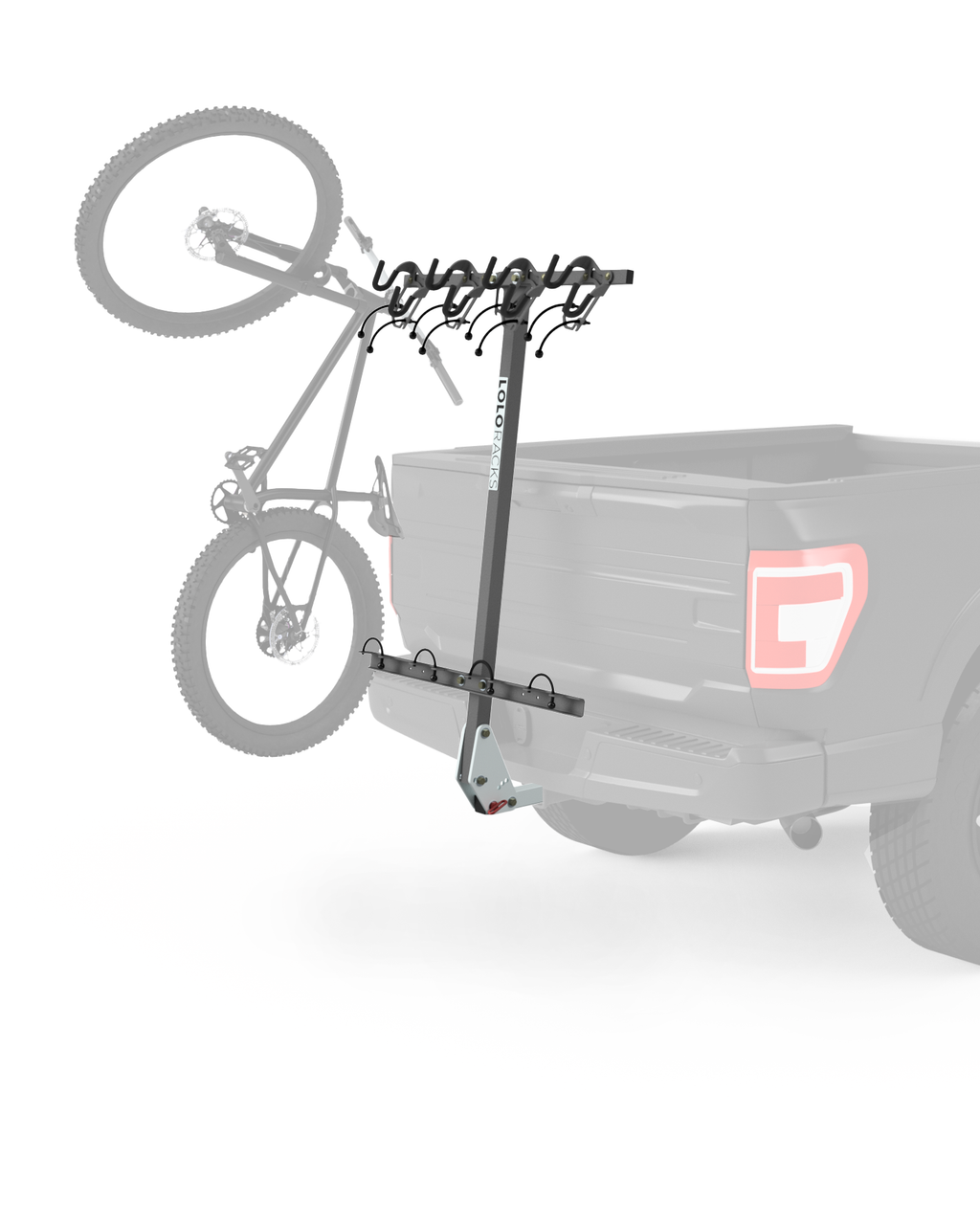 Lolo Racks 4 bike rack for 2" inch hitch with standard pull pin tilting