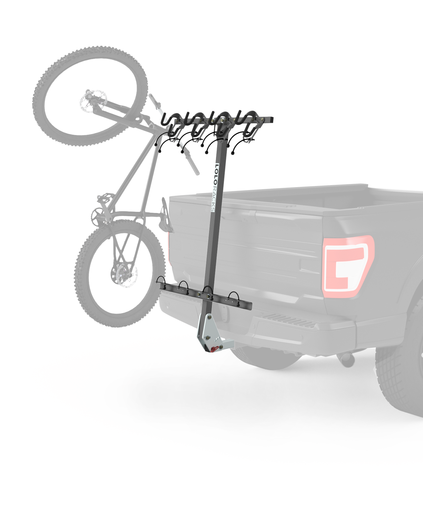 Lolo Racks 4 bike rack for 2" inch hitch with standard pull pin tilting