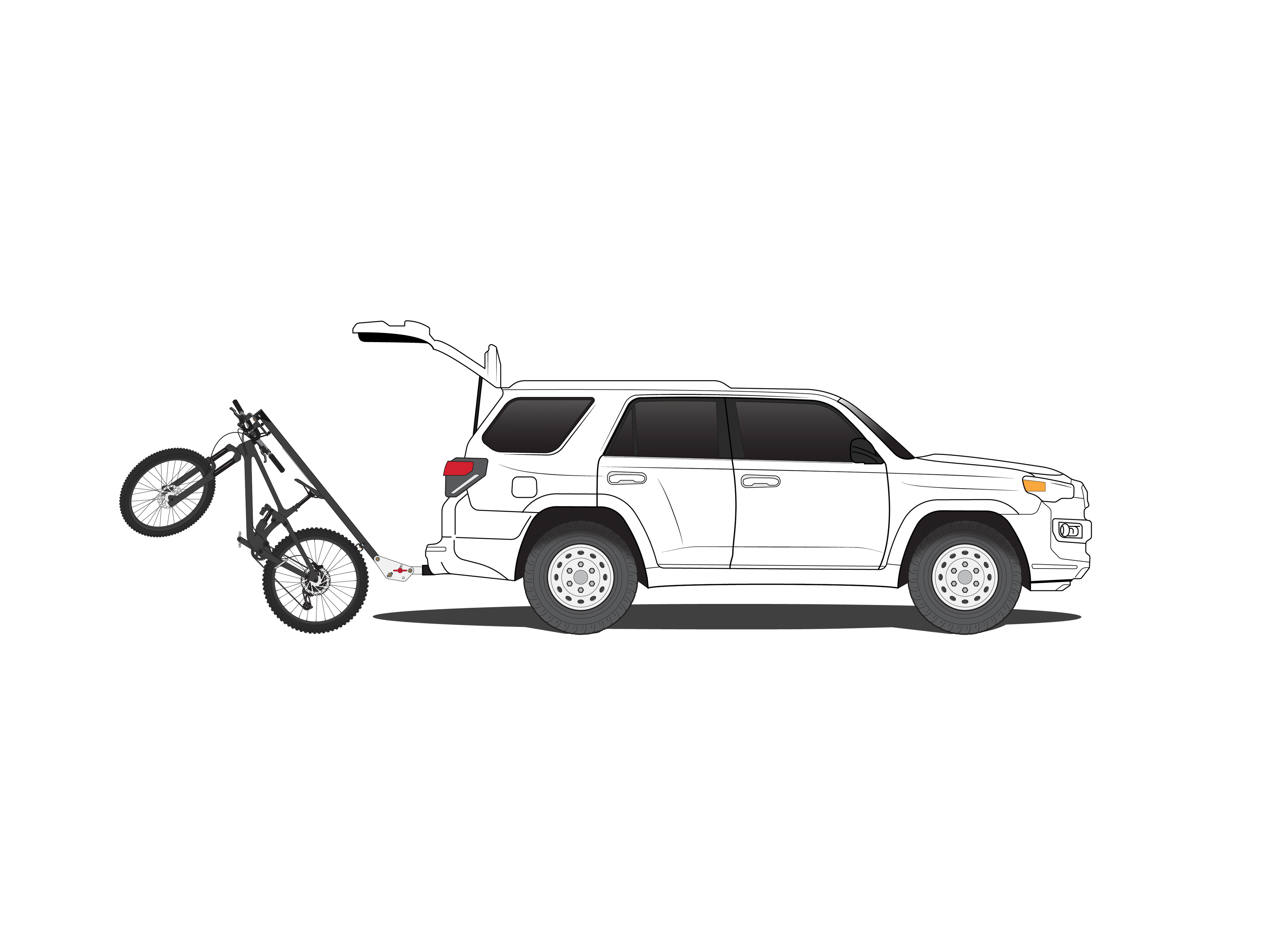 Lolo Racks 4 bike rack for 2" inch hitch with standard pull pin tilting