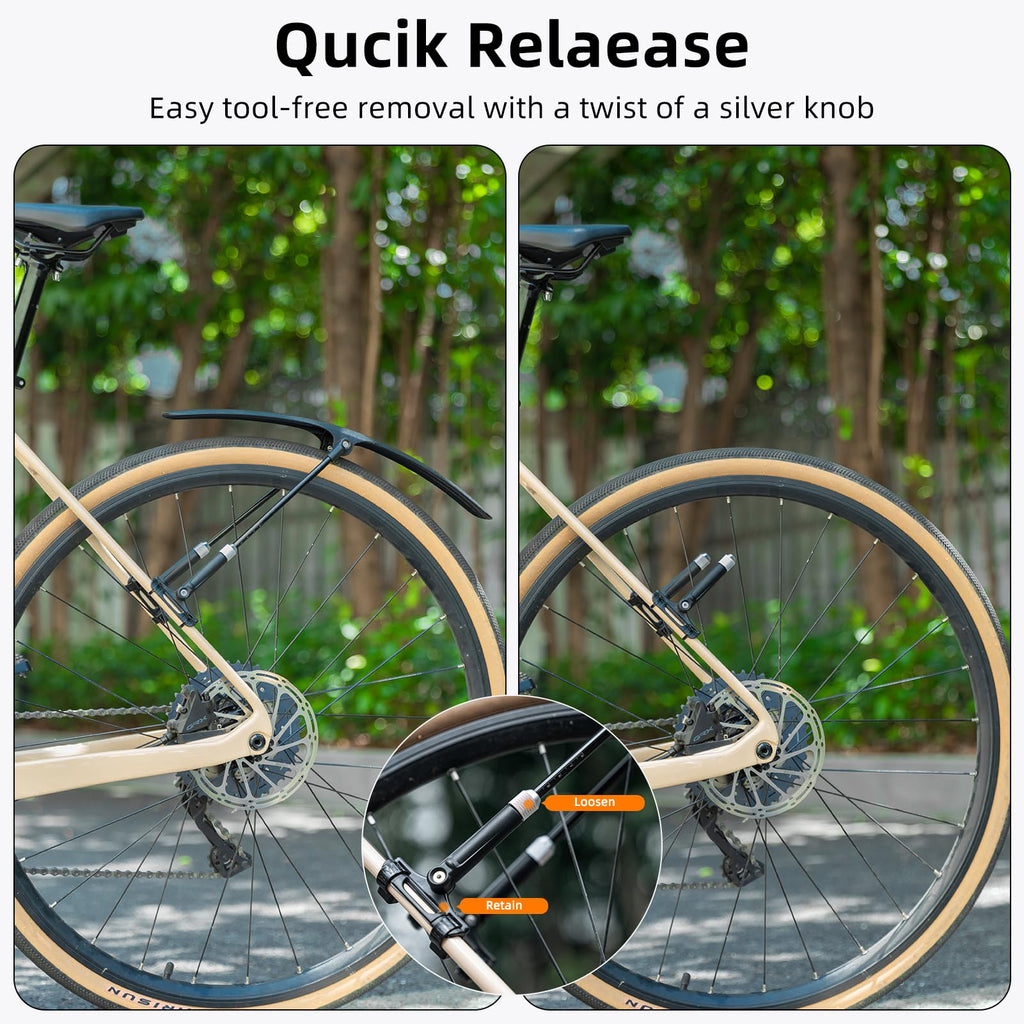 ROCKBROS Adjustable Bike Fenders Set for Road Bikes Easy Install