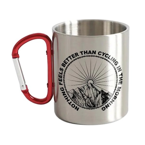 Cycling In The Morning Carabiner Mug