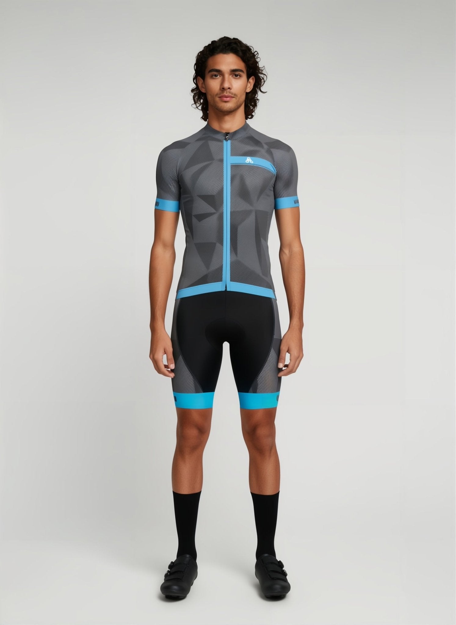 Men’s Elite Graphite Cycling Jersey & Bib Shorts – Road & Gravel Performance Kit