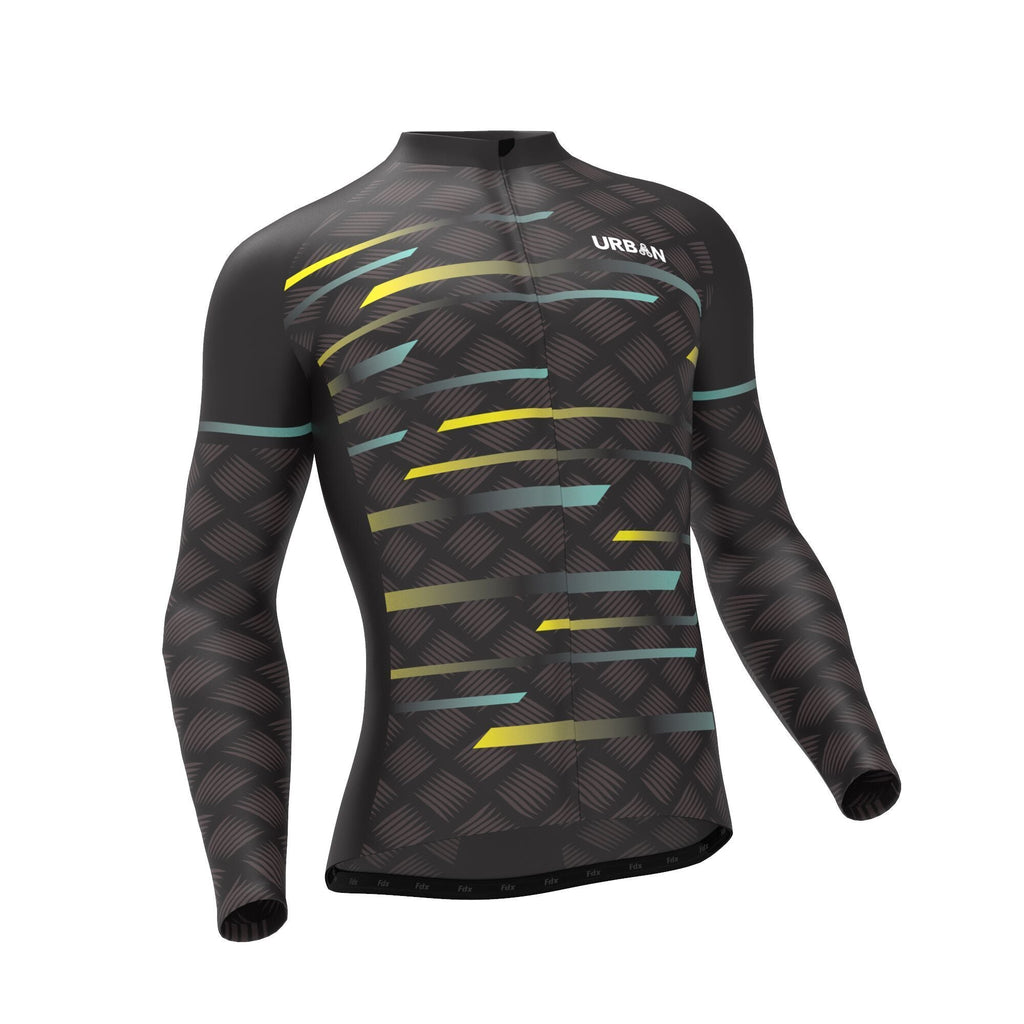 Urban Cycling Pro Carbide Thermal Long Sleeve Jersey & Cargo Bib Tights – Winter Cycling Kit for Cold-Weather Performance