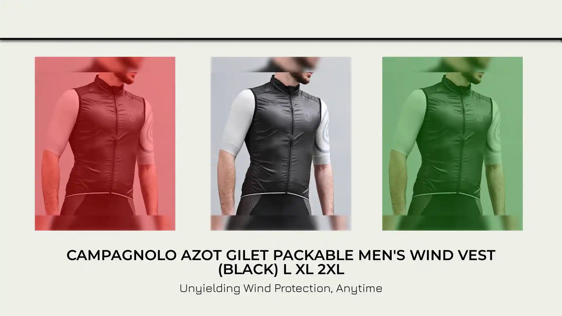 Campagnolo AZOT Gilet Packable Men's Wind Vest (Black) L XL 2XL by@Outfy