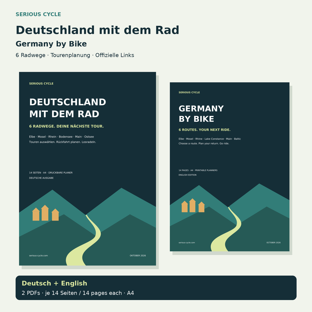 German and English editions of the Serious Cycle Germany Ride Guide