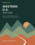 Western U.S. Ride Guide with a winding trail tapering into a mountain valley
