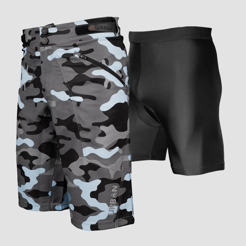 Youth MTB Shorts with Padded Undershorts | Shredder Kid's Camo Mountain Bike Shorts